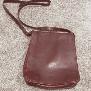 I Medici Firenze Italian Leather Red Brown Handbag